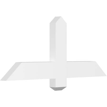 Ekena Millwork Eugene Architectural Grade PVC Gable Bracket, 36"W x 15"H x 2"D x 4"F, 10/12 Pitch GBP036X15X0204EUG00